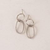 Encore Pave Small Linked Hoop Earrings