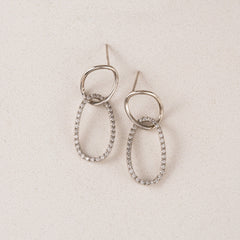 Encore Pave Small Linked Hoop Earrings