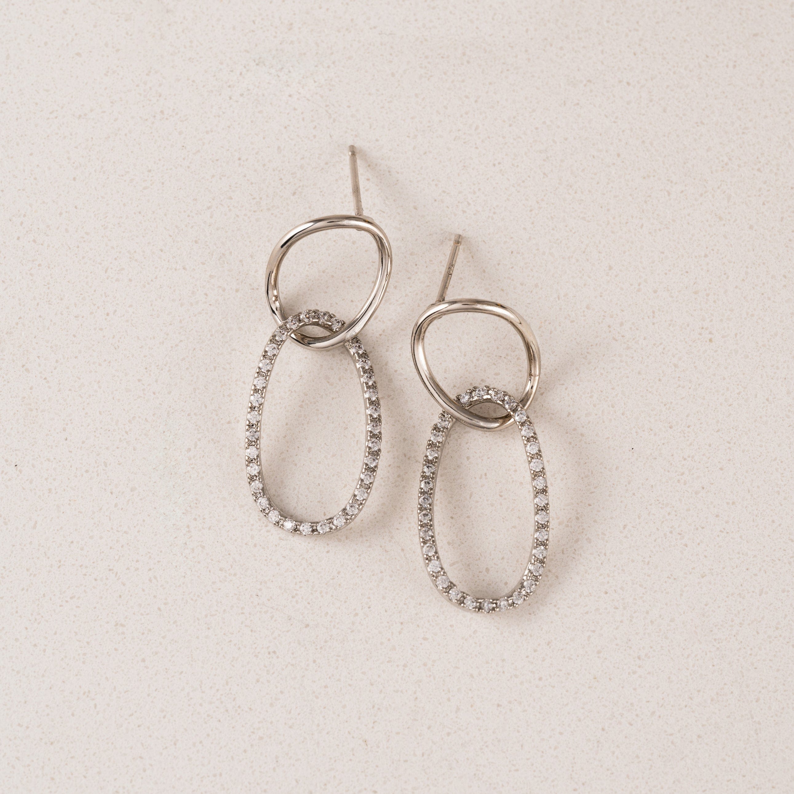 Encore Pave Small Linked Hoop Earrings