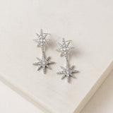 Etoile Duet Star Drop Earrings Silver