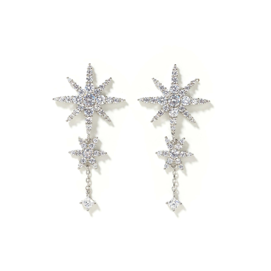 Etoile Star Drop Earrings Silver