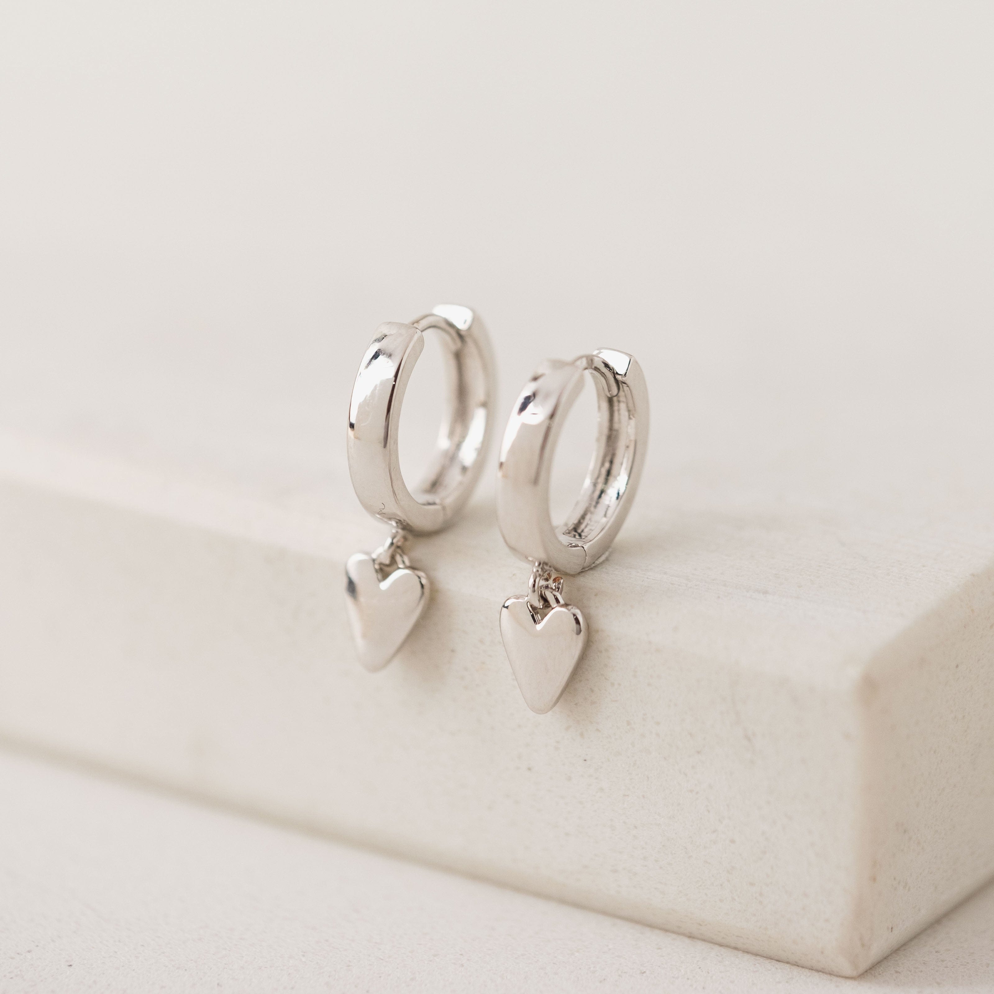 Everly Heart Huggie Hoop Earrings