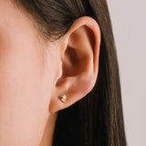 Fluted Heart Stud Earrings