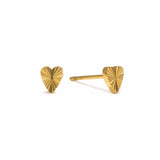 Fluted Heart Stud Earrings