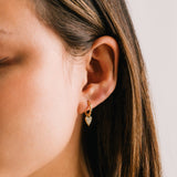 Flutter Heart Huggie Drop Hoop Earrings