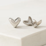 Heart Puff Hoop Earrings