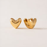 Heart Puff Hoop Earrings