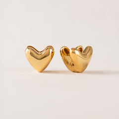 Heart Puff Hoop Earrings