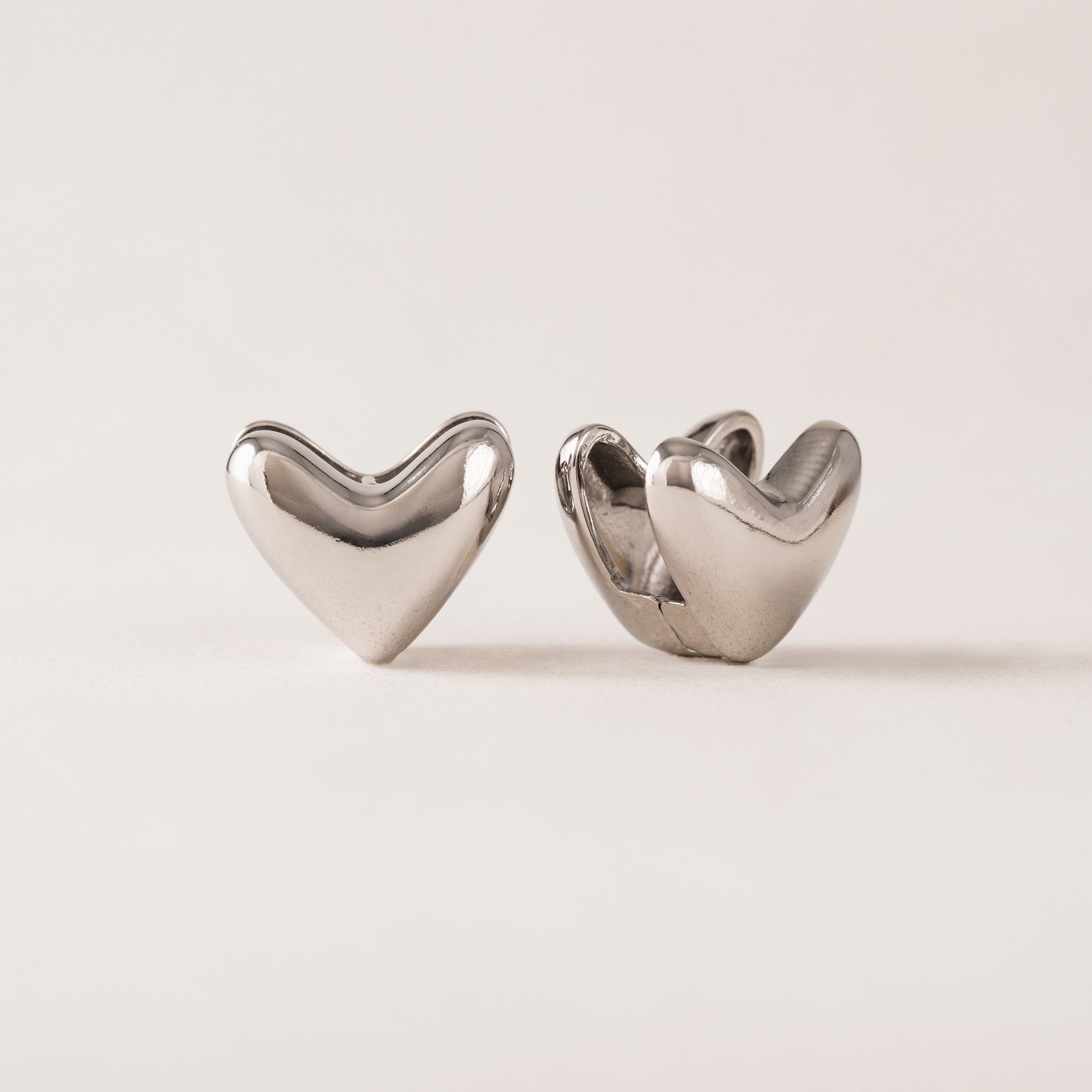 Heart Puff Hoop Earrings