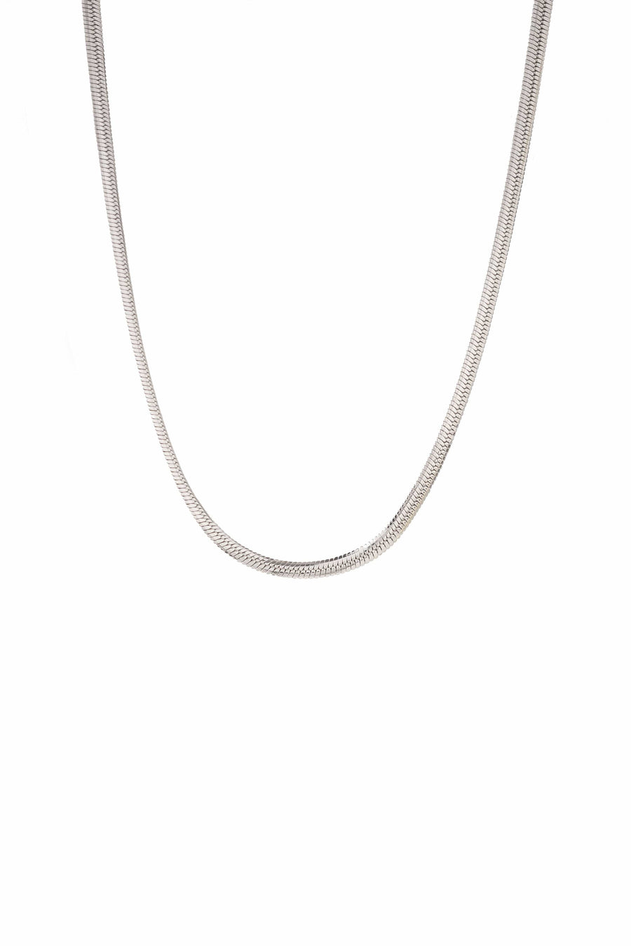 Herringbone Chain Necklace Silver