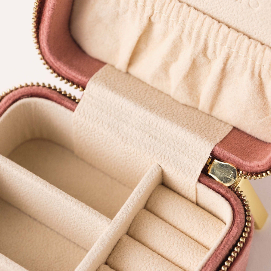Square Bon Voyage Dusty Rose Jewelry Travel Case Lover s Tempo