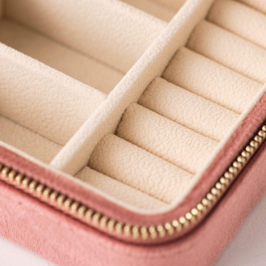 Square Bon Voyage Dusty Rose Jewelry Travel Case