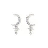 Lune Moon Drop Earrings Silver