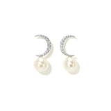 Lune Moon Pearl Stud Earrings