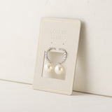 Lune Moon Pearl Stud Earrings Silver