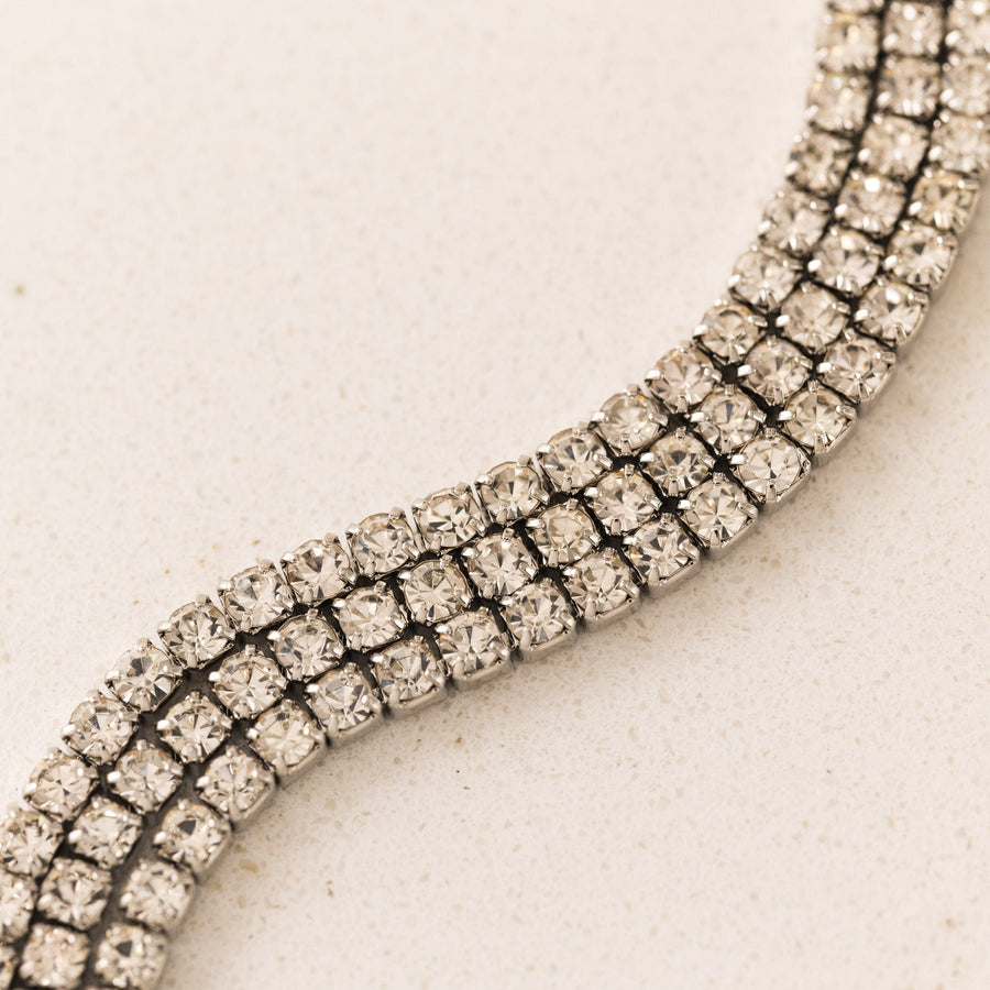 7” Luxe Tennis Layered Bracelet Silver