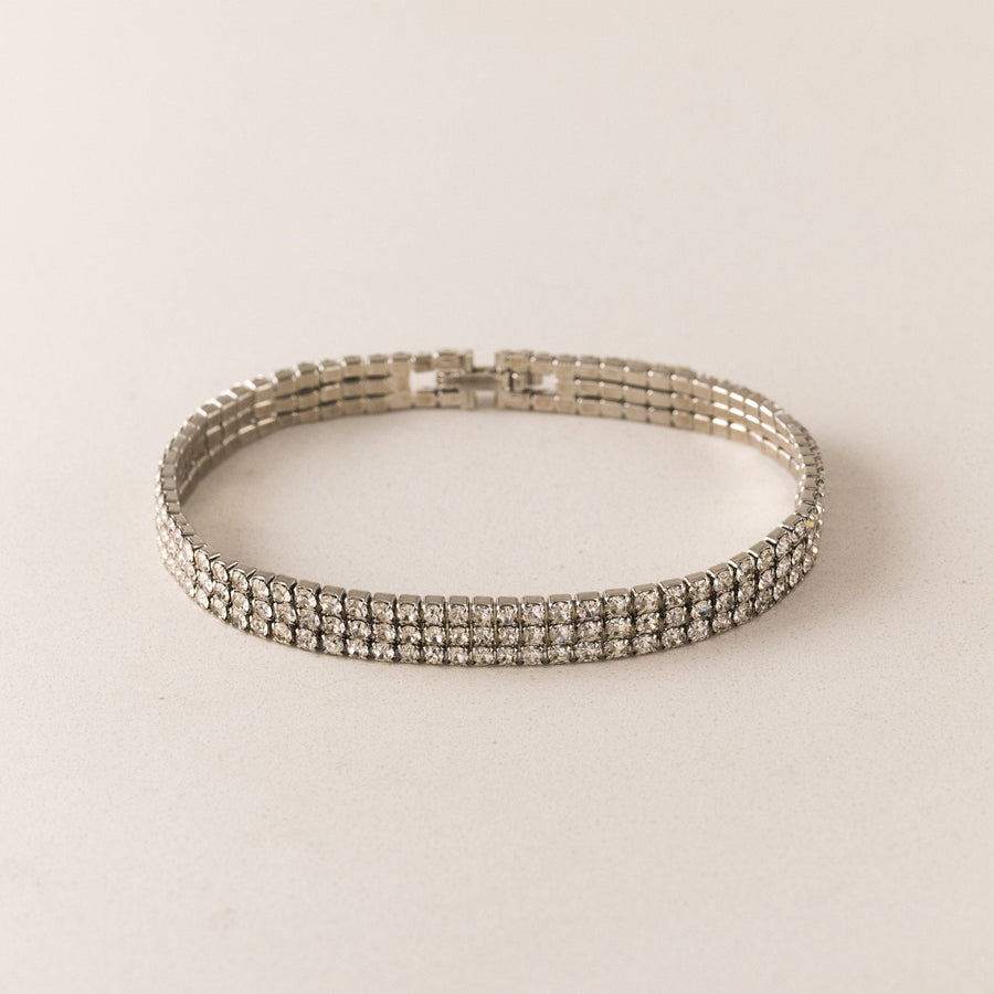 7” Luxe Tennis Layered Bracelet Silver