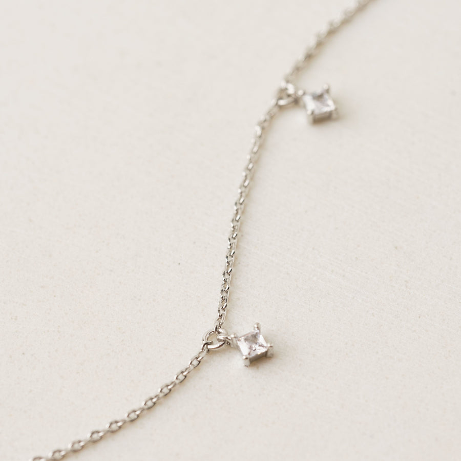 Lyra Cubic Zirconia Necklace Silver