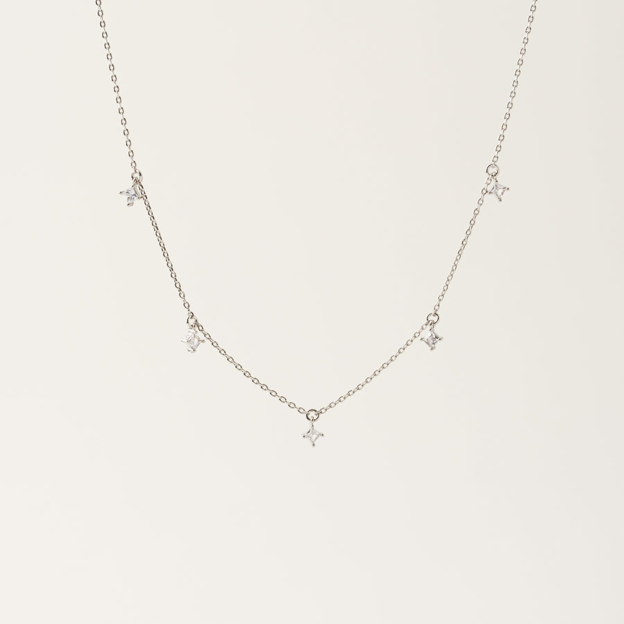 Lyra Cubic Zirconia Necklace Silver