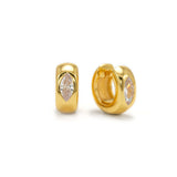 Marquise Chunky Huggie Hoop Earrings