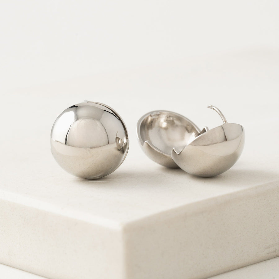 Midi Bubble Earrings Silver