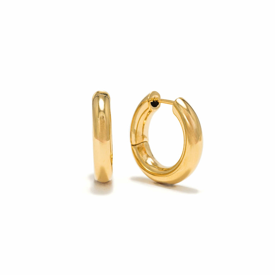 Midi Puff Hoop Earrings Gold