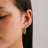 Midi Paperclip Puff Hoop Earrings