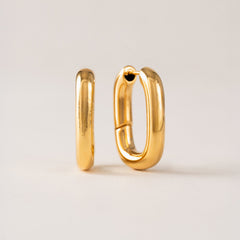 Midi Paperclip Puff Hoop Earrings