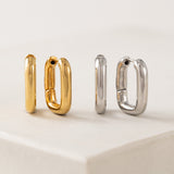 Midi Paperclip Puff Hoop Earrings