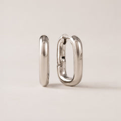 Midi Paperclip Puff Hoop Earrings