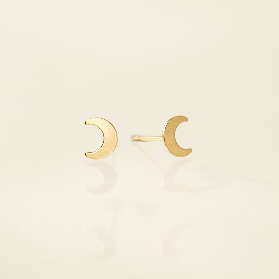 Moon Gold-Filled Stud Earrings