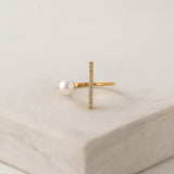 Neptune Pearl Bar Ring