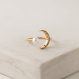 Neptune Pearl Moon Ring