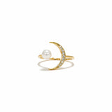 Neptune Pearl Moon Ring