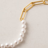 Neptune Pearl Paperclip Necklace