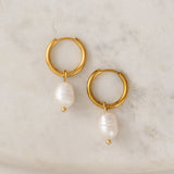 Oceane Pearl Hoop Earrings