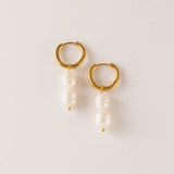 Oceane Double Pearl Hoop Earrings
