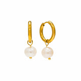 Oceane Pearl Hoop Earrings