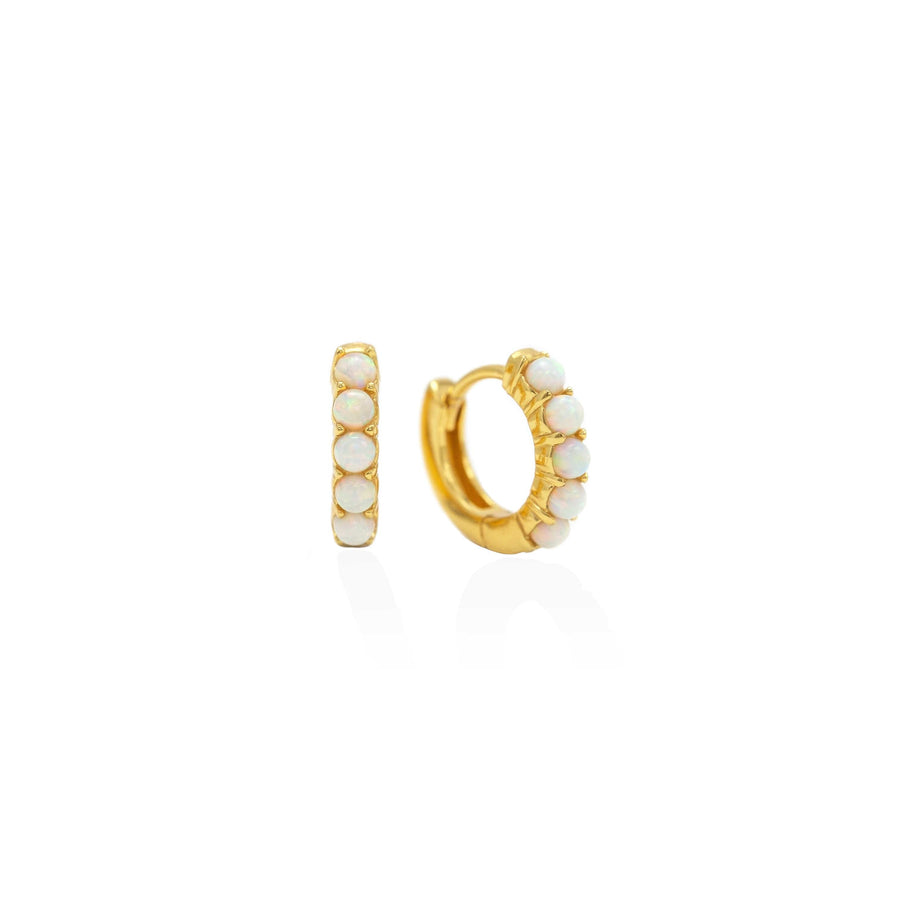 Opal 11mm Huggie Hoop Earrings