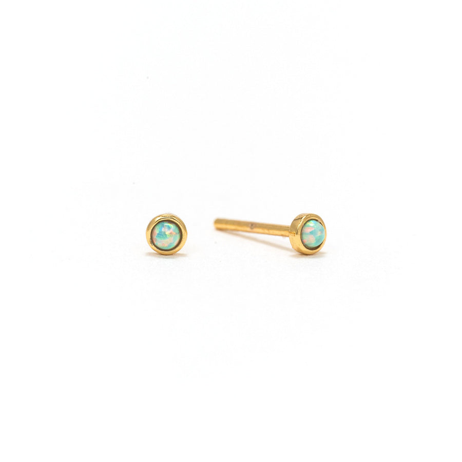 Blue Opal Mini Stud Earrings