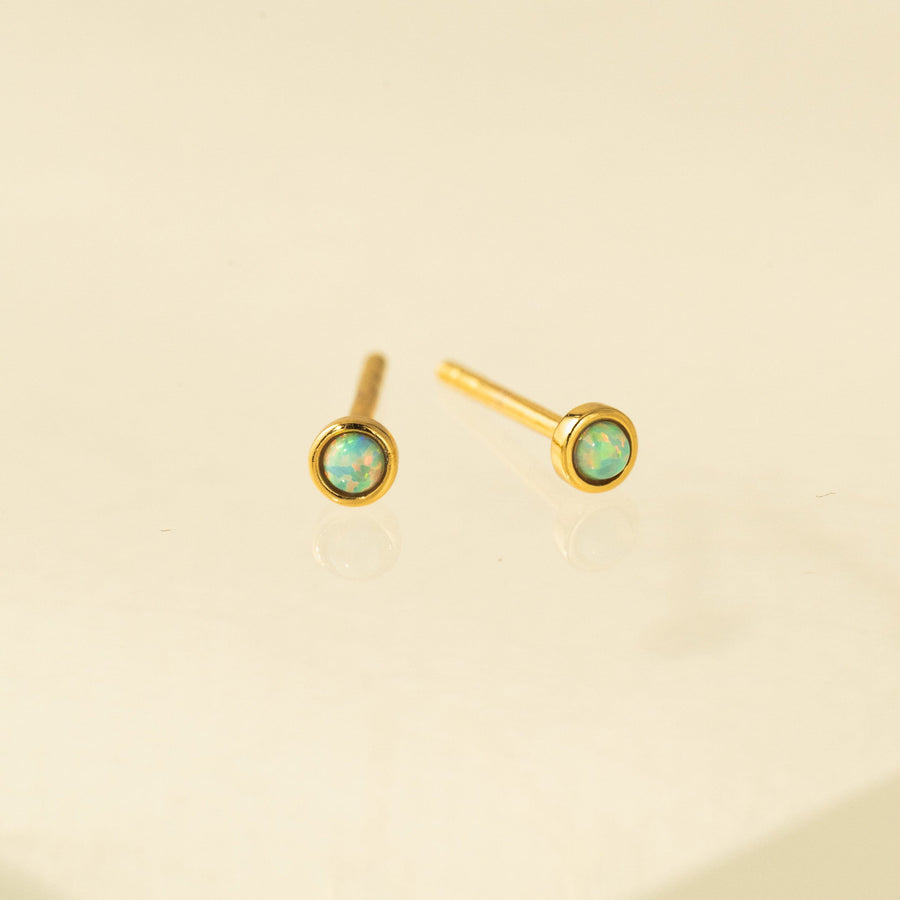 Blue Opal Mini Stud Earrings