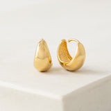 Oval Puff Hoop Earrings