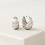 Oval Puff Hoop Earrings