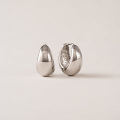 Oval Puff Hoop Earrings