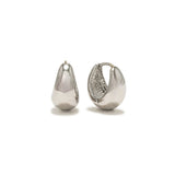 Oval Puff Hoop Earrings
