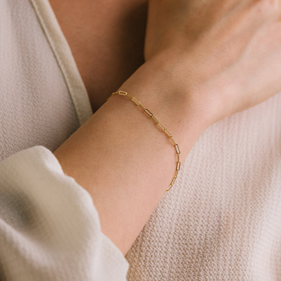 Paperclip Chain Gold-Filled Bracelet