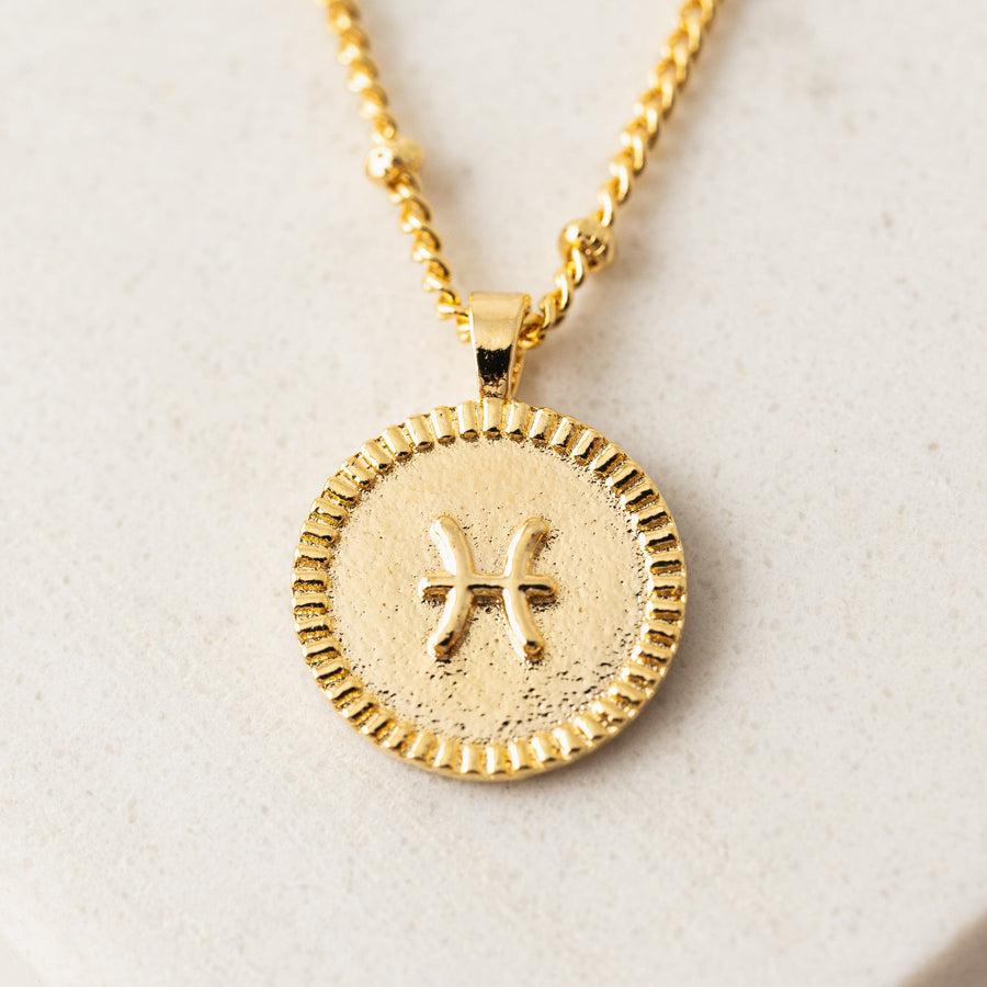 Zodiac Pisces 14K Yellow Gold Pendant – Mkott Pich Jewelry