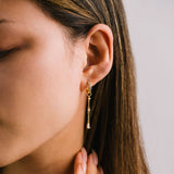 Starburst Drop Charm Hoop Earrings