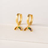 Riot Rainbow Drop Hoop Earrings