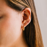 Small Paperclip Puff Hoop Earrings